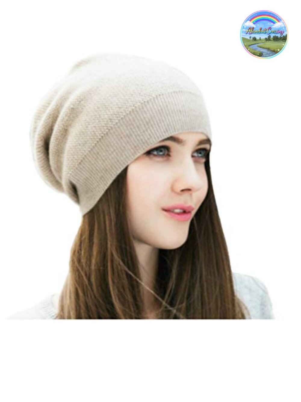 100% Cashmere Oversized Beanie Hat Women WaySoft Winter Gift Box
